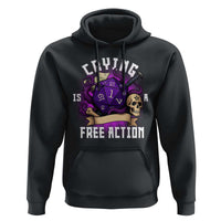 Funny RPG Gamer Crying Is A Free Action Hoodie Vintage D20 Side Quests Tabletop - Wonder Print Shop