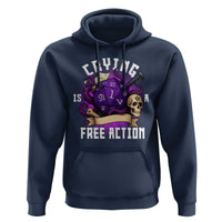 Funny RPG Gamer Crying Is A Free Action Hoodie Vintage D20 Side Quests Tabletop - Wonder Print Shop