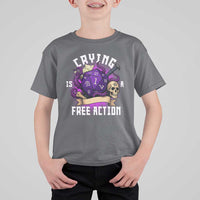 Funny RPG Gamer Crying Is A Free Action T Shirt For Kid Vintage D20 Side Quests Tabletop - Wonder Print Shop