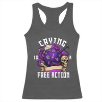 Funny RPG Gamer Crying Is A Free Action Racerback Tank Top Vintage D20 Side Quests Tabletop - Wonder Print Shop