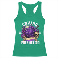 Funny RPG Gamer Crying Is A Free Action Racerback Tank Top Vintage D20 Side Quests Tabletop - Wonder Print Shop