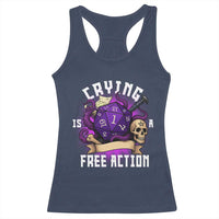Funny RPG Gamer Crying Is A Free Action Racerback Tank Top Vintage D20 Side Quests Tabletop - Wonder Print Shop