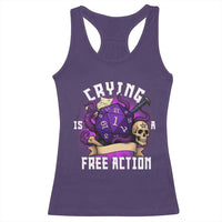 Funny RPG Gamer Crying Is A Free Action Racerback Tank Top Vintage D20 Side Quests Tabletop - Wonder Print Shop