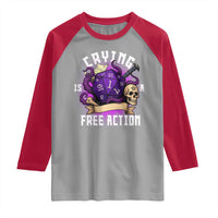 Funny RPG Gamer Crying Is A Free Action Raglan Shirt Vintage D20 Side Quests Tabletop - Wonder Print Shop