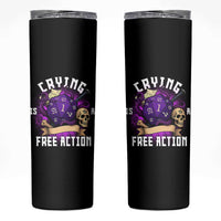 Funny RPG Gamer Crying Is A Free Action Skinny Tumbler Vintage D20 Side Quests Tabletop - Wonder Print Shop