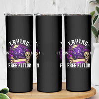Funny RPG Gamer Crying Is A Free Action Skinny Tumbler Vintage D20 Side Quests Tabletop - Wonder Print Shop