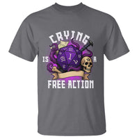 Funny RPG Gamer Crying Is A Free Action T Shirt Vintage D20 Side Quests Tabletop - Wonder Print Shop