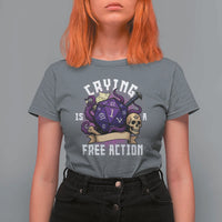Funny RPG Gamer Crying Is A Free Action T Shirt For Women Vintage D20 Side Quests Tabletop - Wonder Print Shop