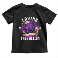 Funny RPG Gamer Crying Is A Free Action Toddler T Shirt Vintage D20 Side Quests Tabletop - Wonder Print Shop