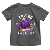 Funny RPG Gamer Crying Is A Free Action Toddler T Shirt Vintage D20 Side Quests Tabletop - Wonder Print Shop