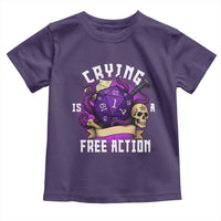Funny RPG Gamer Crying Is A Free Action Toddler T Shirt Vintage D20 Side Quests Tabletop - Wonder Print Shop