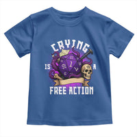 Funny RPG Gamer Crying Is A Free Action Toddler T Shirt Vintage D20 Side Quests Tabletop - Wonder Print Shop