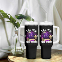 Funny RPG Gamer Crying Is A Free Action Tumbler With Handle Vintage D20 Side Quests Tabletop - Wonder Print Shop