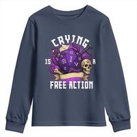 Funny RPG Gamer Crying Is A Free Action Youth Sweatshirt Vintage D20 Side Quests Tabletop - Wonder Print Shop