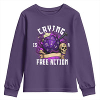 Funny RPG Gamer Crying Is A Free Action Youth Sweatshirt Vintage D20 Side Quests Tabletop - Wonder Print Shop