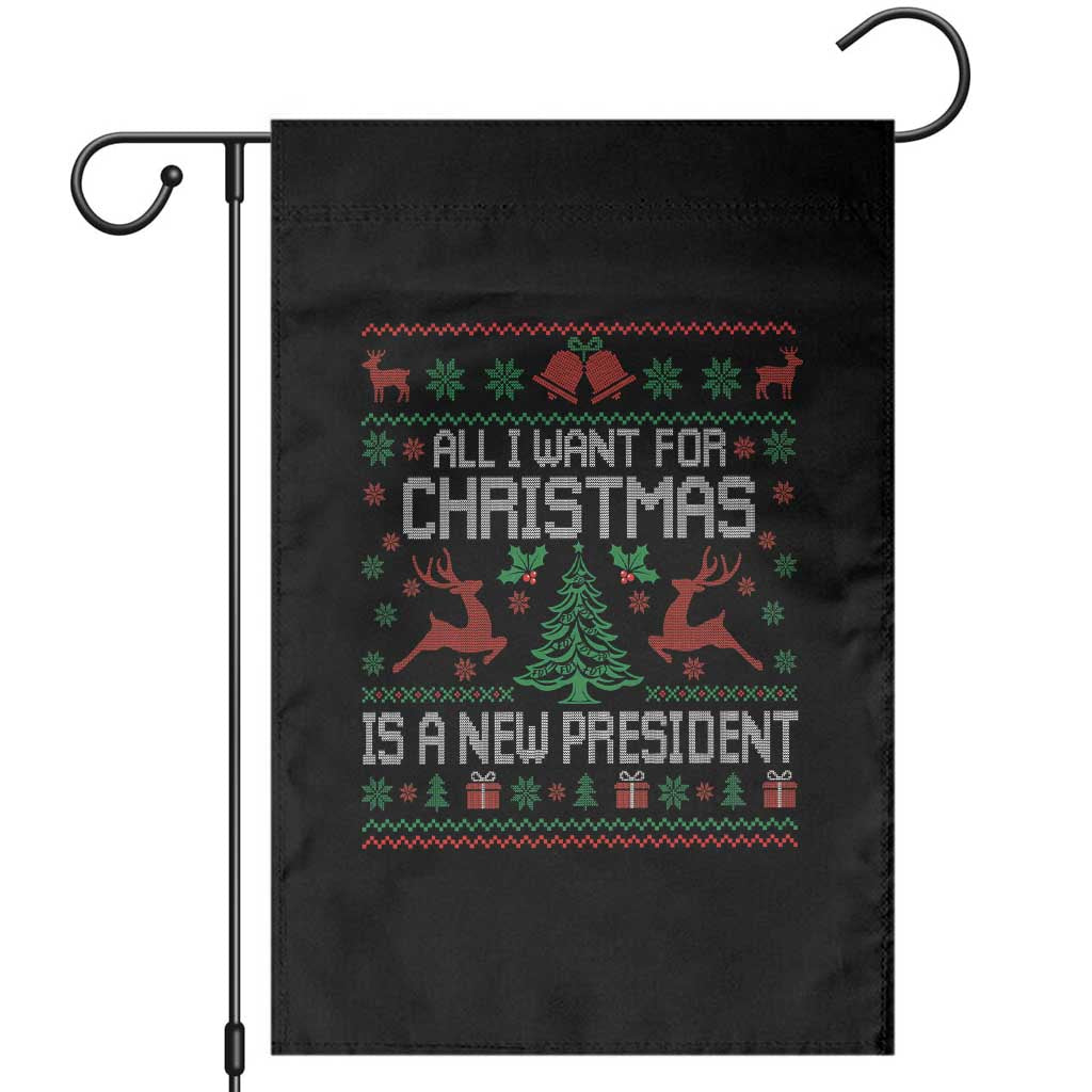 All I Want For Christmas Is A New President Garden Flag Funny Xmas Political Satire - Wonder Print Shop