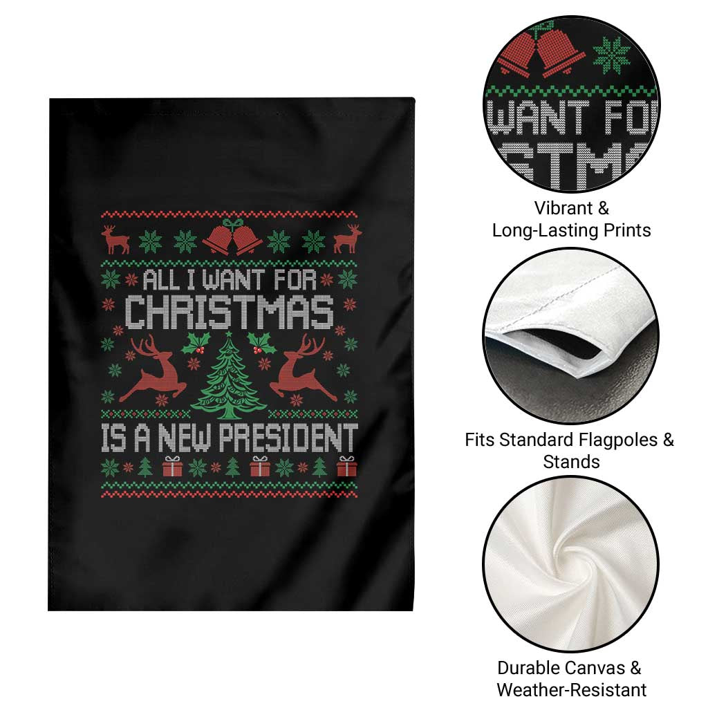 All I Want For Christmas Is A New President Garden Flag Funny Xmas Political Satire - Wonder Print Shop