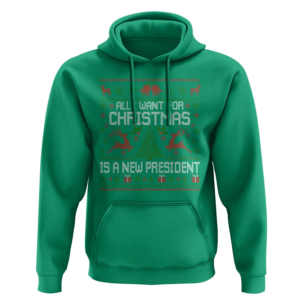 All I Want For Christmas Is A New President Hoodie Funny Xmas Political Satire - Wonder Print Shop