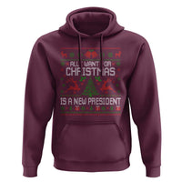 All I Want For Christmas Is A New President Hoodie Funny Xmas Political Satire - Wonder Print Shop