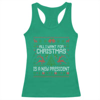 All I Want For Christmas Is A New President Racerback Tank Top Funny Xmas Political Satire - Wonder Print Shop