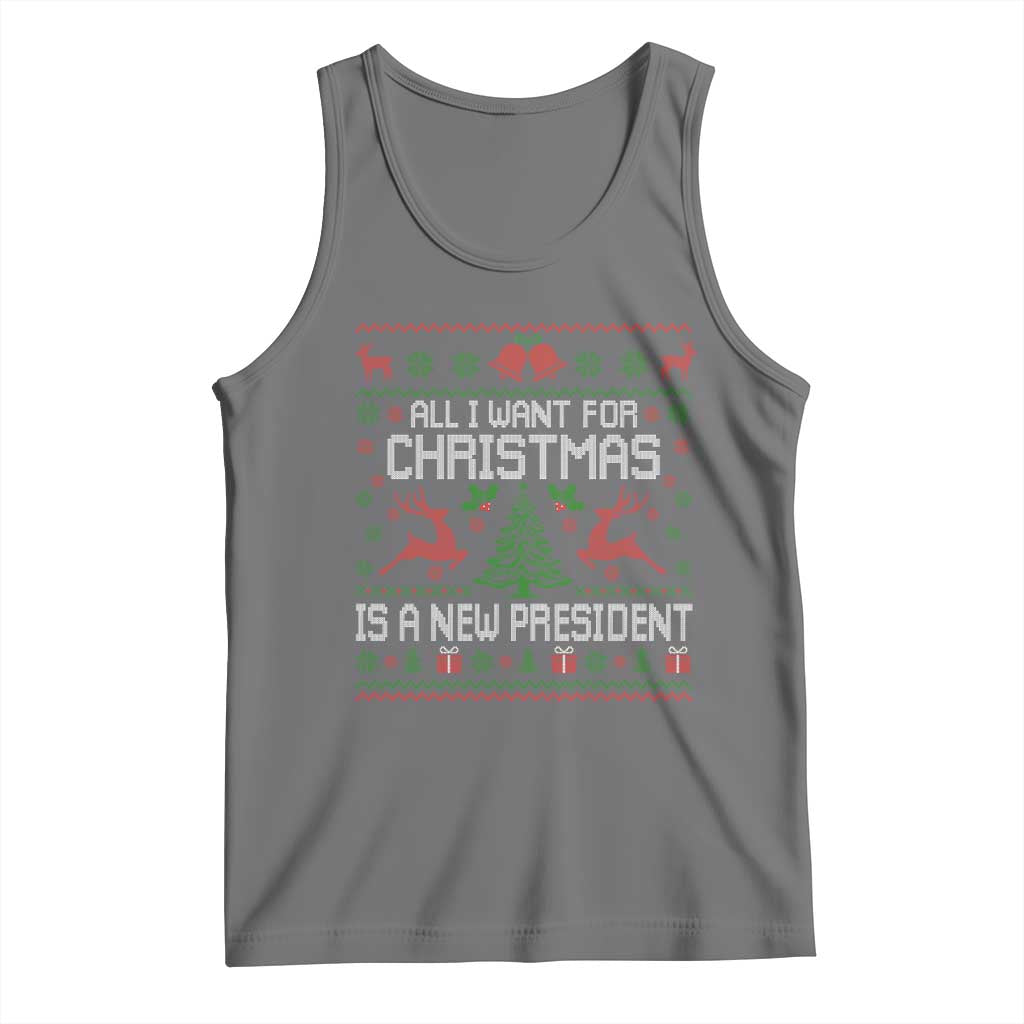 All I Want For Christmas Is A New President Tank Top Funny Xmas Political Satire - Wonder Print Shop