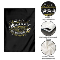Funny Fly You Fools Christmas Garden Flag Fantasy Movie Wizard Santa Sleigh - Wonder Print Shop