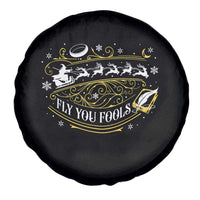 Funny Fly You Fools Christmas Spare Tire Cover Fantasy Movie Wizard Santa Sleigh - Wonder Print Shop
