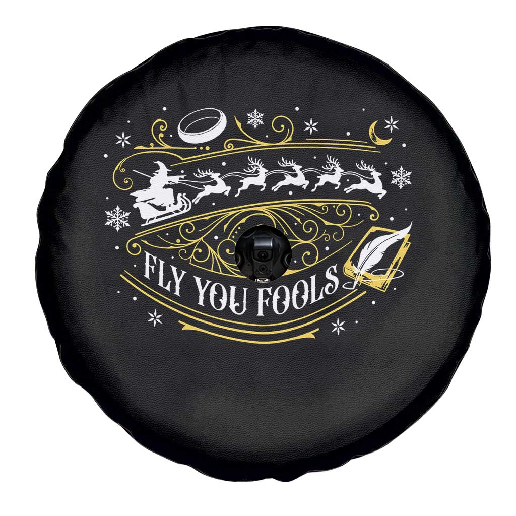 Funny Fly You Fools Christmas Spare Tire Cover Fantasy Movie Wizard Santa Sleigh - Wonder Print Shop