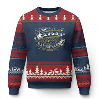 Funny Fly You Fools Xmas Ugly Christmas Sweater Fantasy Movie Wizard Santa Sleigh - Wonder Print Shop