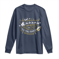 Funny Fly You Fools Christmas Long Sleeve Shirt Fantasy Movie Wizard Santa Sleigh - Wonder Print Shop
