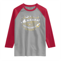 Funny Fly You Fools Christmas Raglan Shirt Fantasy Movie Wizard Santa Sleigh - Wonder Print Shop
