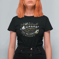 Funny Fly You Fools Christmas T Shirt For Women Fantasy Movie Wizard Santa Sleigh - Wonder Print Shop