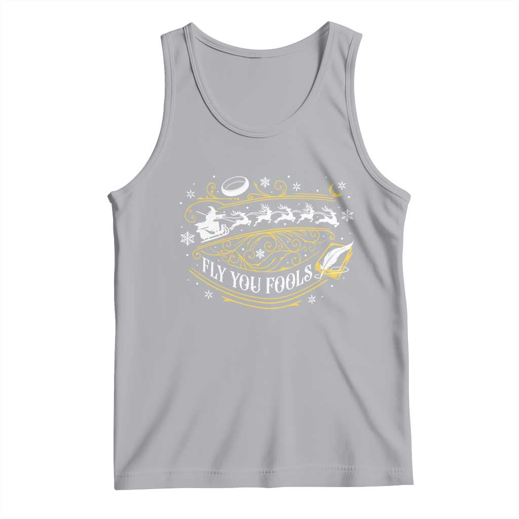 Funny Fly You Fools Christmas Tank Top Fantasy Movie Wizard Santa Sleigh - Wonder Print Shop