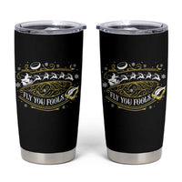 Funny Fly You Fools Christmas Tumbler Cup Fantasy Movie Wizard Santa Sleigh - Wonder Print Shop