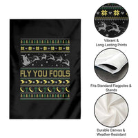 Funny Fly You Fools Christmas Garden Flag Fantasy Movie Xmas Wizard Santa - Wonder Print Shop