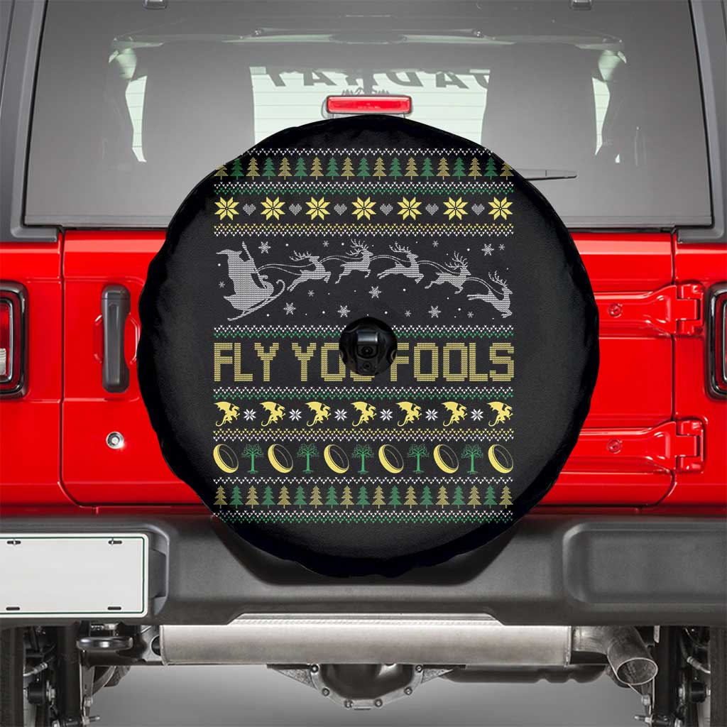 Funny Fly You Fools Christmas Spare Tire Cover Fantasy Movie Xmas Wizard Santa - Wonder Print Shop