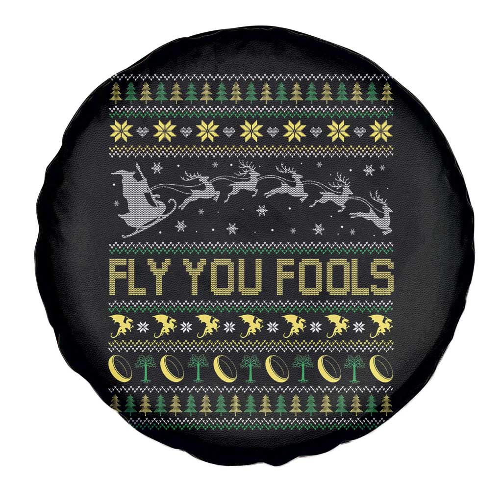 Funny Fly You Fools Christmas Spare Tire Cover Fantasy Movie Xmas Wizard Santa - Wonder Print Shop