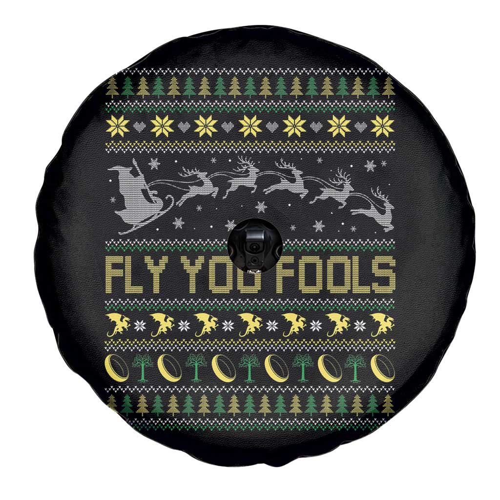 Funny Fly You Fools Christmas Spare Tire Cover Fantasy Movie Xmas Wizard Santa - Wonder Print Shop