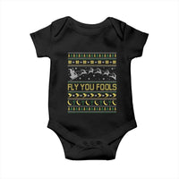 Funny Fly You Fools Christmas Baby Onesie Fantasy Movie Xmas Wizard Santa - Wonder Print Shop