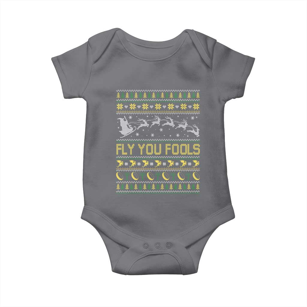 Funny Fly You Fools Christmas Baby Onesie Fantasy Movie Xmas Wizard Santa - Wonder Print Shop