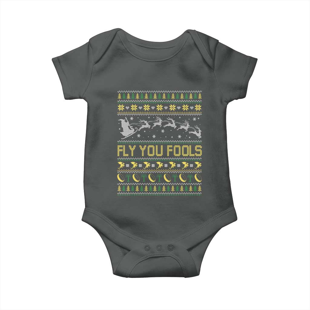Funny Fly You Fools Christmas Baby Onesie Fantasy Movie Xmas Wizard Santa - Wonder Print Shop