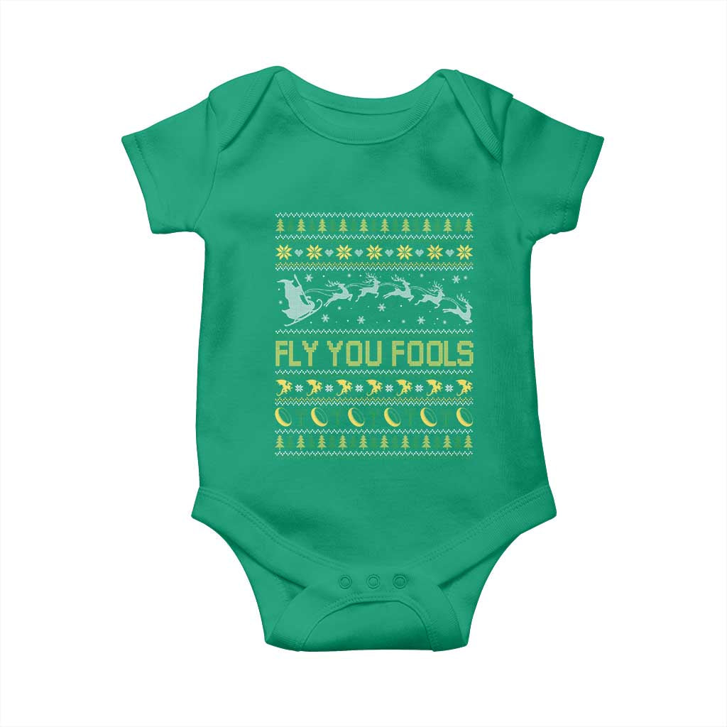 Funny Fly You Fools Christmas Baby Onesie Fantasy Movie Xmas Wizard Santa - Wonder Print Shop