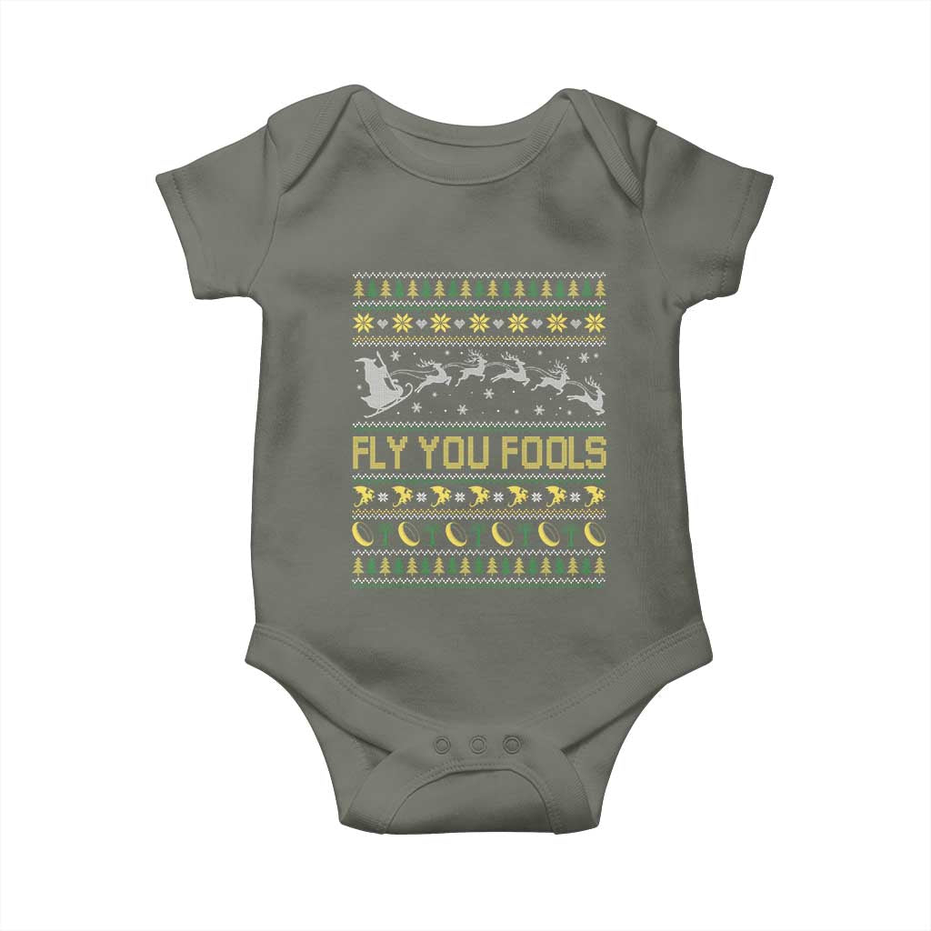 Funny Fly You Fools Christmas Baby Onesie Fantasy Movie Xmas Wizard Santa - Wonder Print Shop