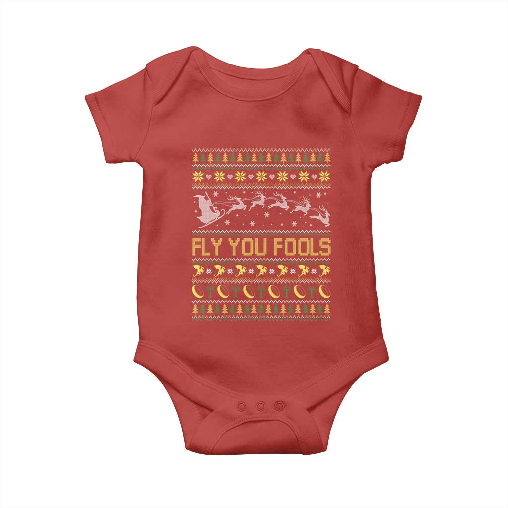 Funny Fly You Fools Christmas Baby Onesie Fantasy Movie Xmas Wizard Santa - Wonder Print Shop