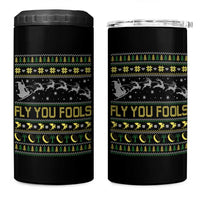 Funny Fly You Fools Christmas 4 in 1 Can Cooler Tumbler Fantasy Movie Xmas Wizard Santa - Wonder Print Shop