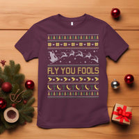Funny Fly You Fools Christmas T Shirt Fantasy Movie Xmas Wizard Santa - Wonder Print Shop
