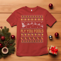 Funny Fly You Fools Christmas T Shirt Fantasy Movie Xmas Wizard Santa - Wonder Print Shop
