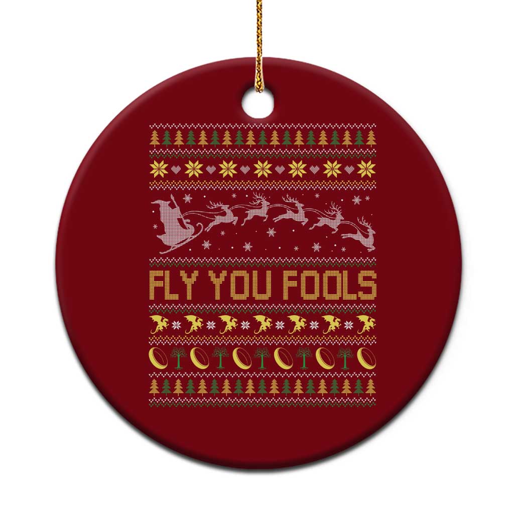 Funny Fly You Fools Christmas Ceramic Ornament Fantasy Movie Xmas Wizard Santa - Wonder Print Shop