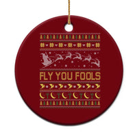 Funny Fly You Fools Christmas Ceramic Ornament Fantasy Movie Xmas Wizard Santa - Wonder Print Shop