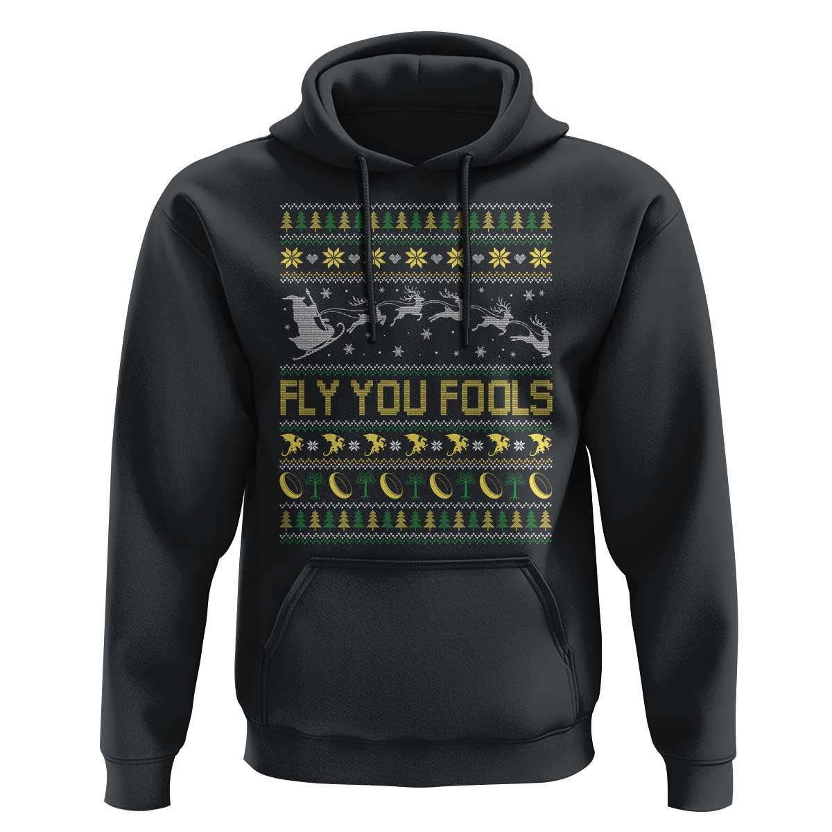 Funny Fly You Fools Christmas Hoodie Fantasy Movie Xmas Wizard Santa - Wonder Print Shop